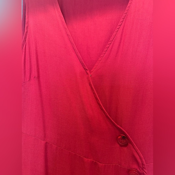 Red Midi Dress - Button Down - Small - Picture 4 of 9